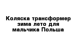 Коляска-трансформер зима-лето для мальчика Польша